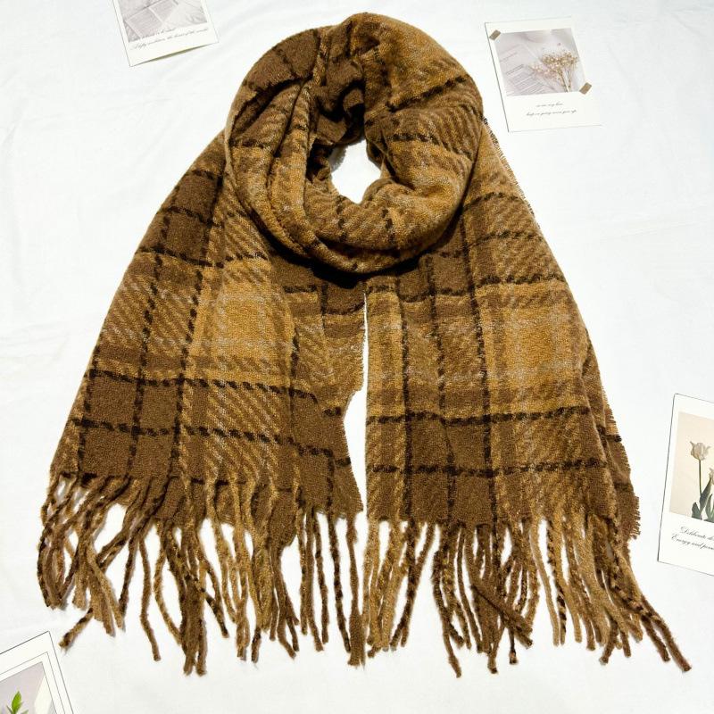 

New Christmas Red Scarf Soft and Waxy Scarf Female Couple s Holiday Gift New Year s Festive Red Plaid Shawl