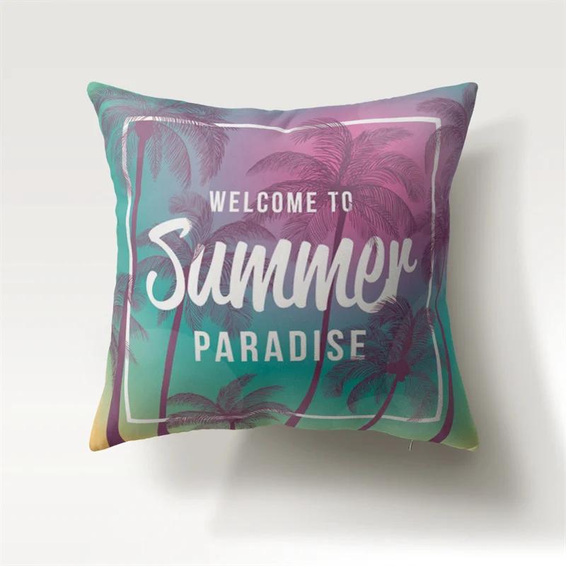 Summer Beach Sunset Landscape Pillowcase 45x45cm Sofa Chair Bedside Car Cushion Cover Bedroom Room Living  Home Decor