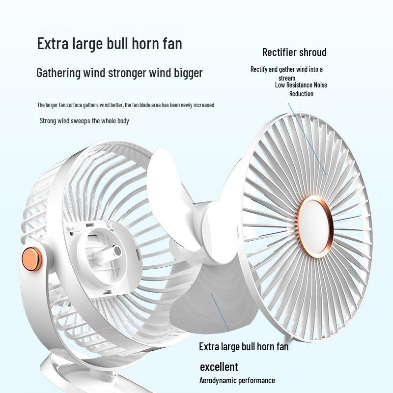 Compact Rechargeable Clip-on USB Fan for Desktop/Home/Dorms