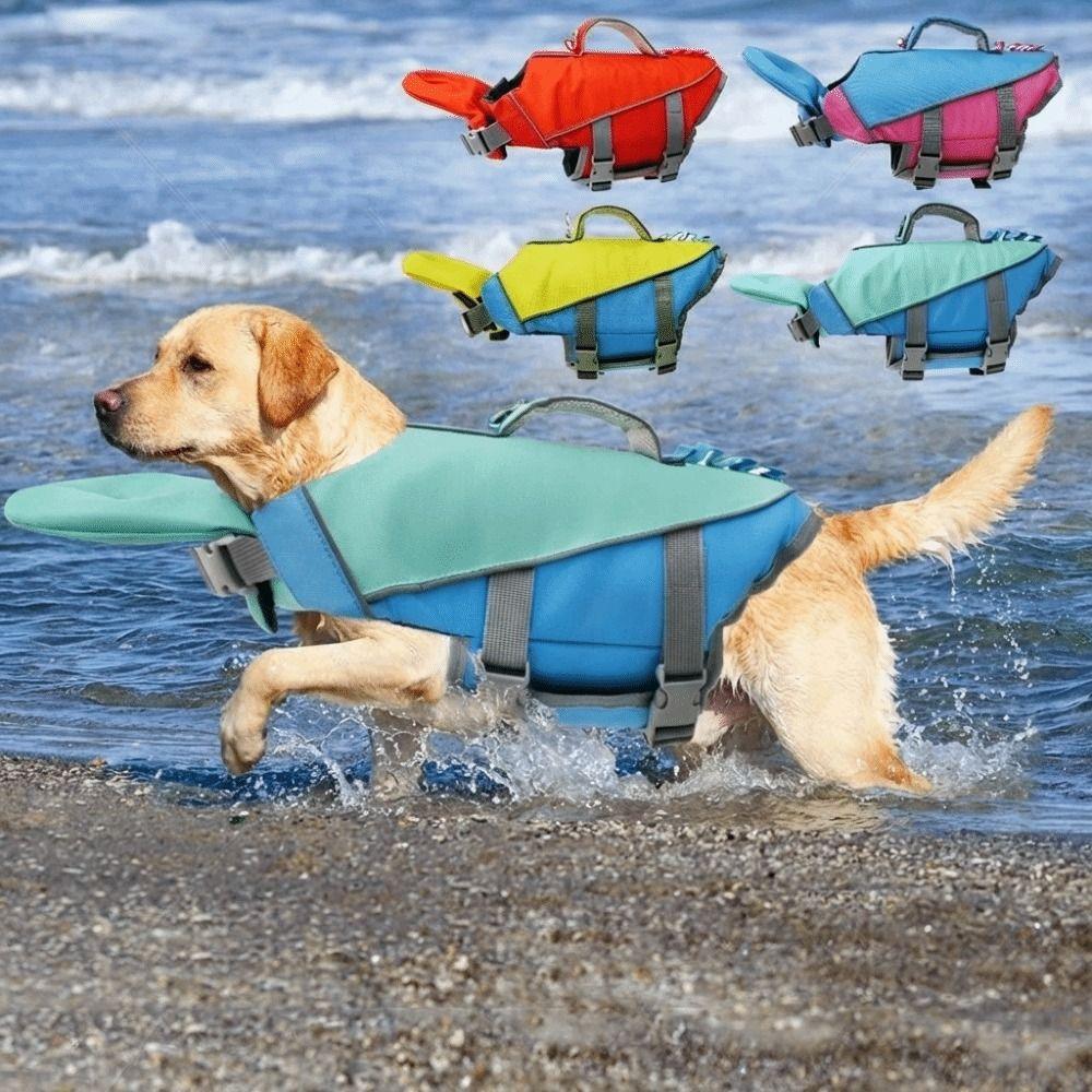 Large Buoyancy Pet Life Vest Reflective Stripes Dog Swimsuit Dog Life Jacket  Boating Safety
