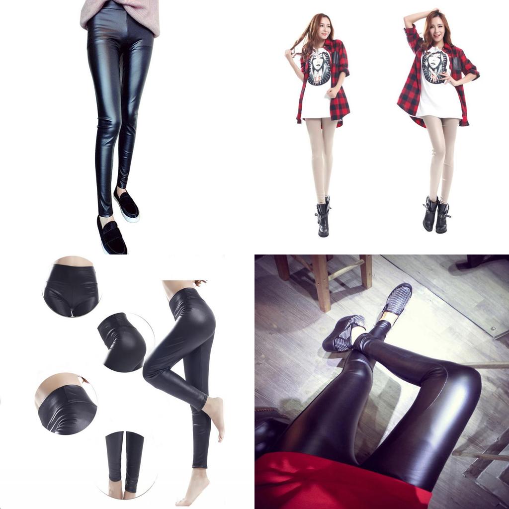Elegant New For Women Girl Lady Faux Leather Pencil Pants Black Slim Trousers Legging For Chic Outfits
