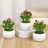8*11cm Artificial Potted Plant 6 Colors Rose Tea Flower High Quality Bonsai Flowers Pot