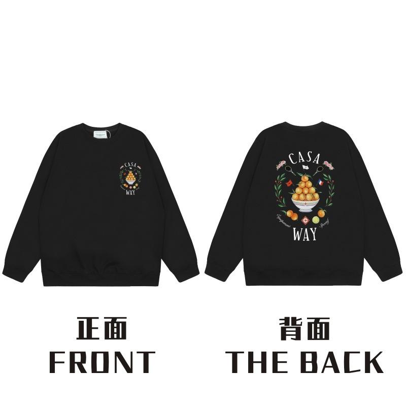 American Trendy Brand Casablanca Crew Neck Sweater Hoodie Men's Couple Ins Autumn and Winter Thickened Long-sleeved Women's T