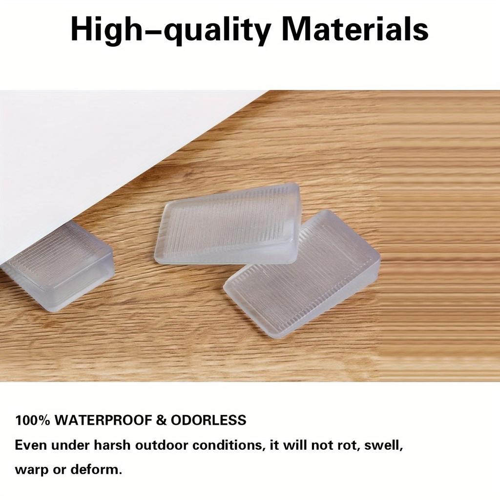 Plastic Furniture Levelers - Transparent Wedge Shims for Uneven Surfaces, Rubber Texture, Matte Finish, Cuttable Hard Table Pads for Doors and Floors