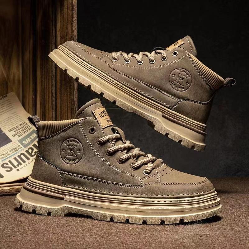 2024 Herbst neue Herren Highboard Sportschuhe erhöhte Plateausohle lässig vielseitig Outdoor Workwear Retro Trendschuhe