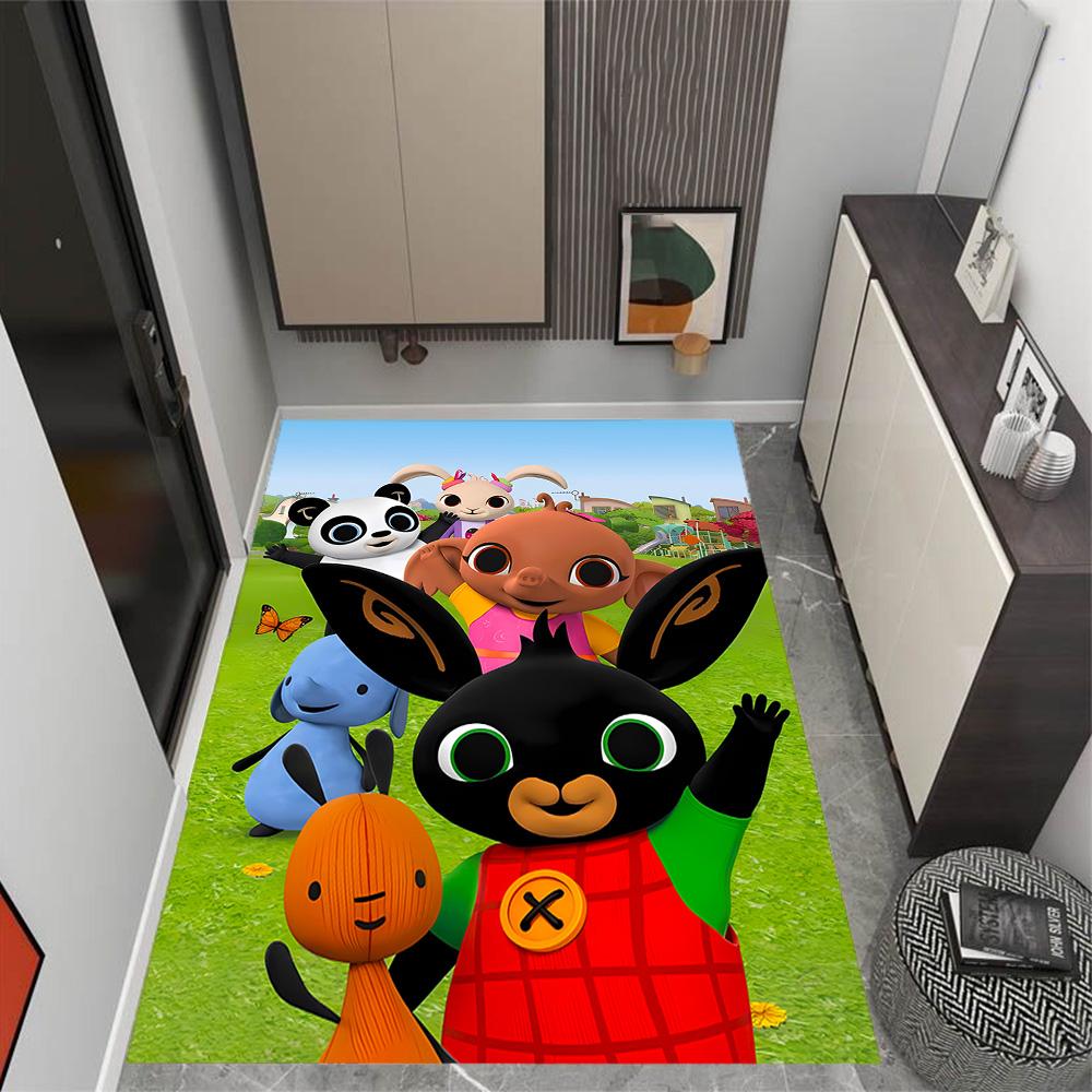 Bing And Friends In Garden Themed Anti-Slip Rugs - Polyester Home Decor, Suitable for Bedrooms, Living Rooms, Doorways, Studios, and Decorations