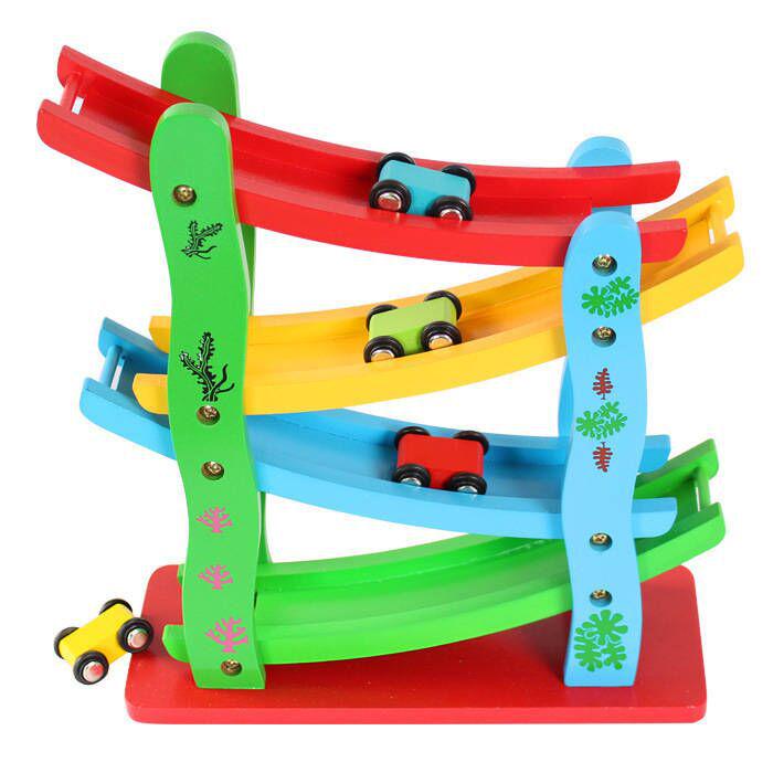 Wooden Glider Track Car - Early Education Toy for Ages 1-3