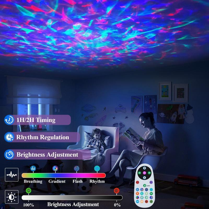 Starry Sky Projection Light with Remote Control Bluetooth Speaker Bedroom Atmosphere Lamp Children's Gift