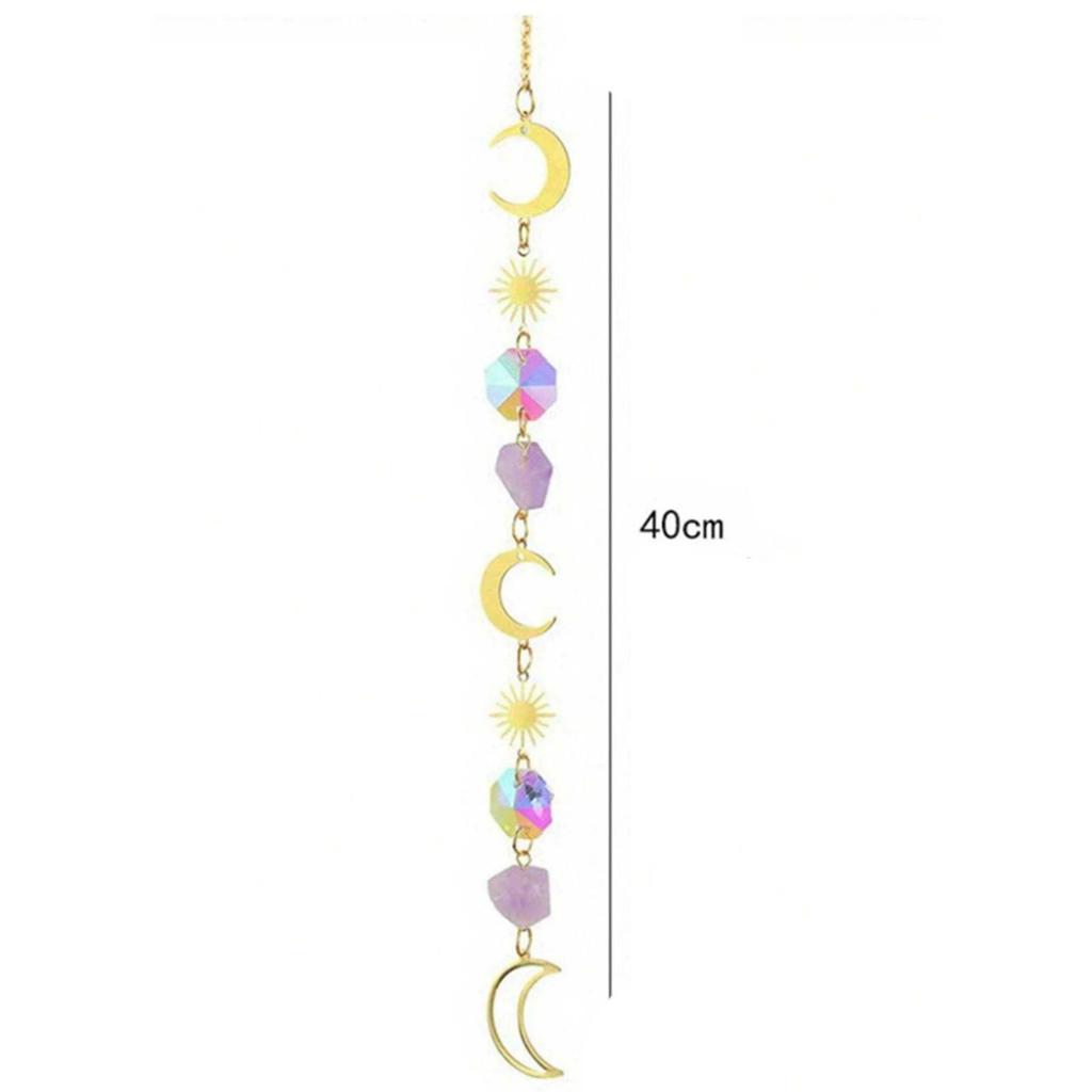 Celestial Crystal Sun and Moon Wind Chime - Home and Garden Decor Gift