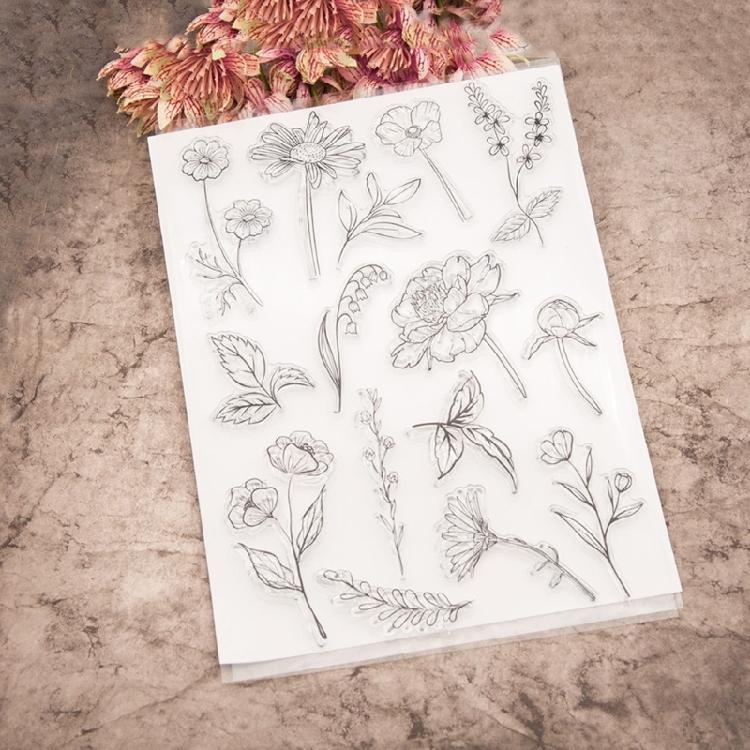 Flower-Leaves Transparent Stamp Seal Flower Clear Stamps DIY Cards Album-Decor