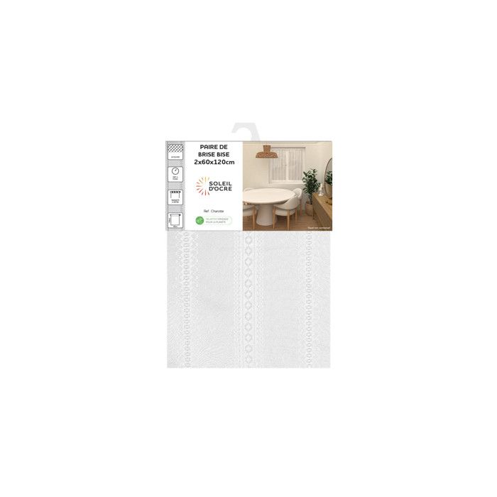 Paire de brise bise 60x120 cm CHARLOTTE, par Soleil d'Ocre