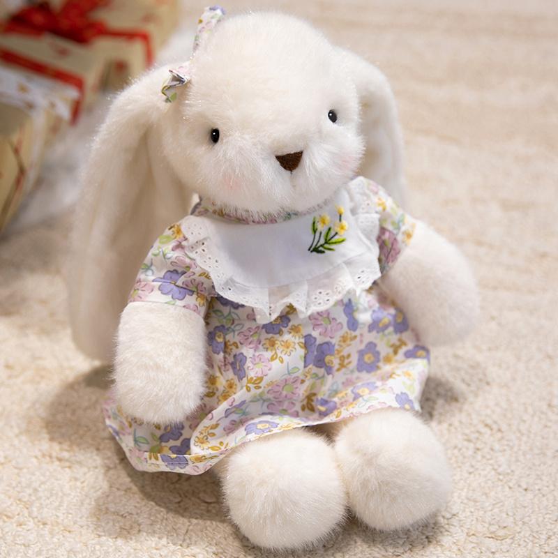 35cm Kawaii Floral Rabbit PlushToys Easter Day Toys Dolls Cartoon Bunny Stuffed Dolls Sleeping Companion Dolls
