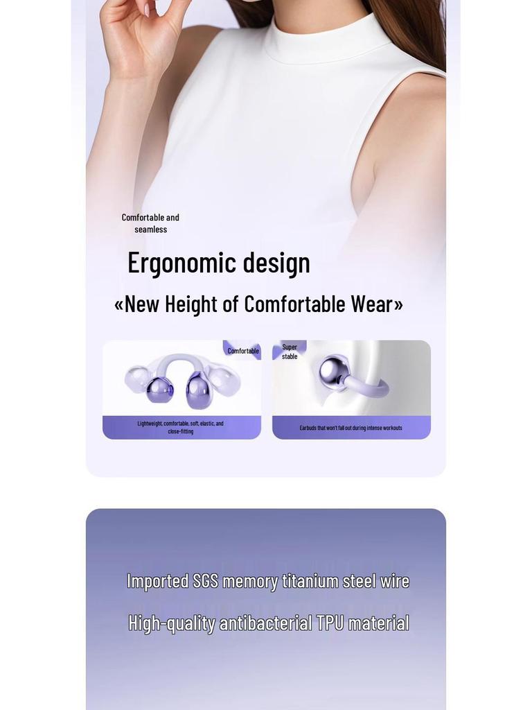 Q71 Bluetooth Earclip: Bone Conduction, High-Quality Sound, Noise Reduction, Long Battery Life, Universal Sports Model.