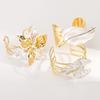 Bohemian Iris Flower Armband Leaf Arm Bangle Personalized 3D Flower Metal Bracelet  Girls