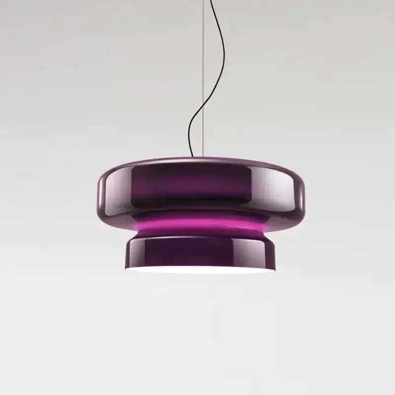 Modern restaurant LED pendant light colorful circular glass pendant light living room bedside home decoration lighting fixtures