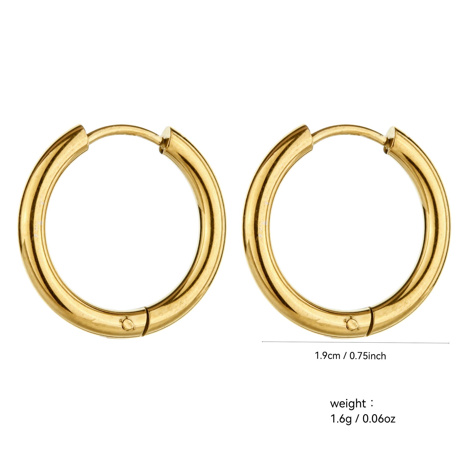 

Унисекс Геометрические Серьги-Кольца с Покрытием из 18-каратного Золота - Минималистичные Серьги-Кольца из Нержавеющей Стали и Ювелирные Изделия-Каффы.