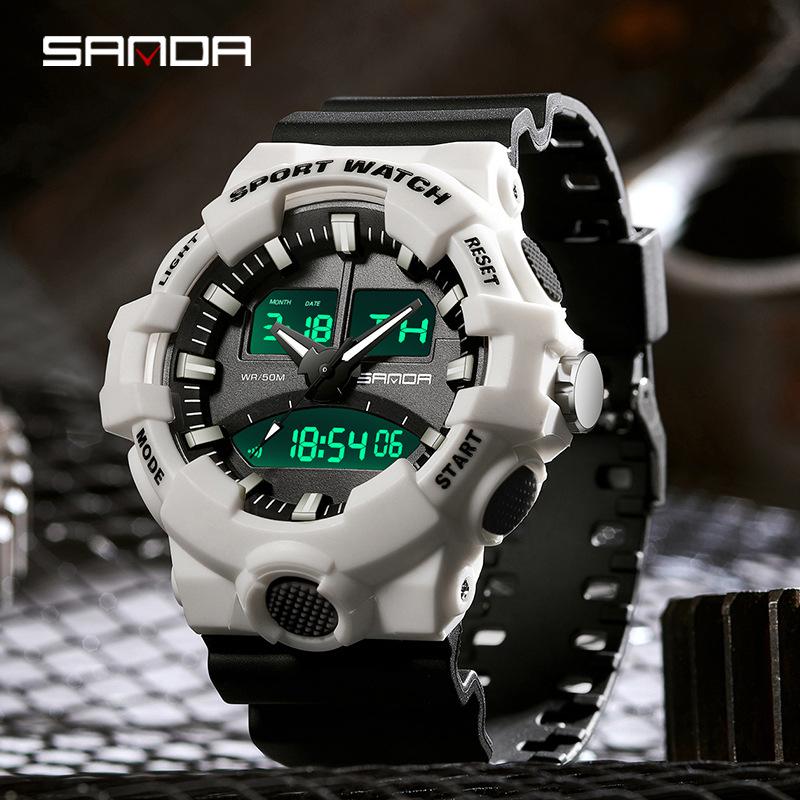 Sanda Luminous Unisex Multifunctional Casual Electronic Watch