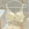 New Lace Rimless Bra Women's Seamless Breast Bra Gathered To Show Small Chest Adjustment Type Comfortable