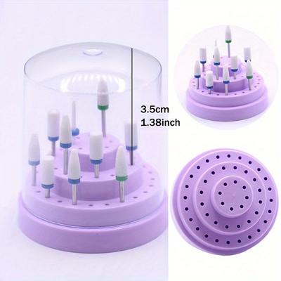 1pc 48 Holes Professional Nail Art Drill Bit Holder Exhibition Stand Displayer Nail Manicure Tool Acrylic Cover Box