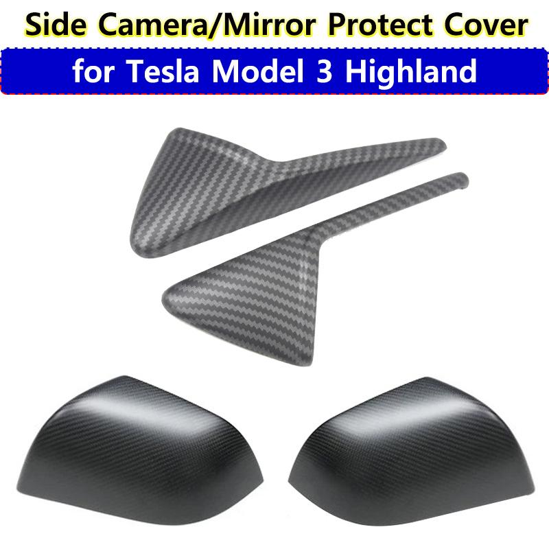 for Tesla New Model 3 Highland 2024 Accessories RearView Mirror Protector Cover Turn Signal Light M3H Side Camera Trim Sticker
