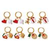 2025 DIY Christmas Style 18K Gold Plated Stainless Steel Pendant Earrings for Women