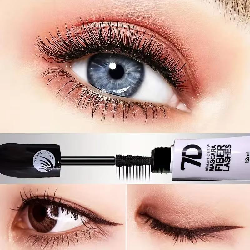7D Fiber Mascara Set Waterproof Durable Curling Mascara Sweatproof Anti-smudge Slimming Base Mascara for All Skin Types