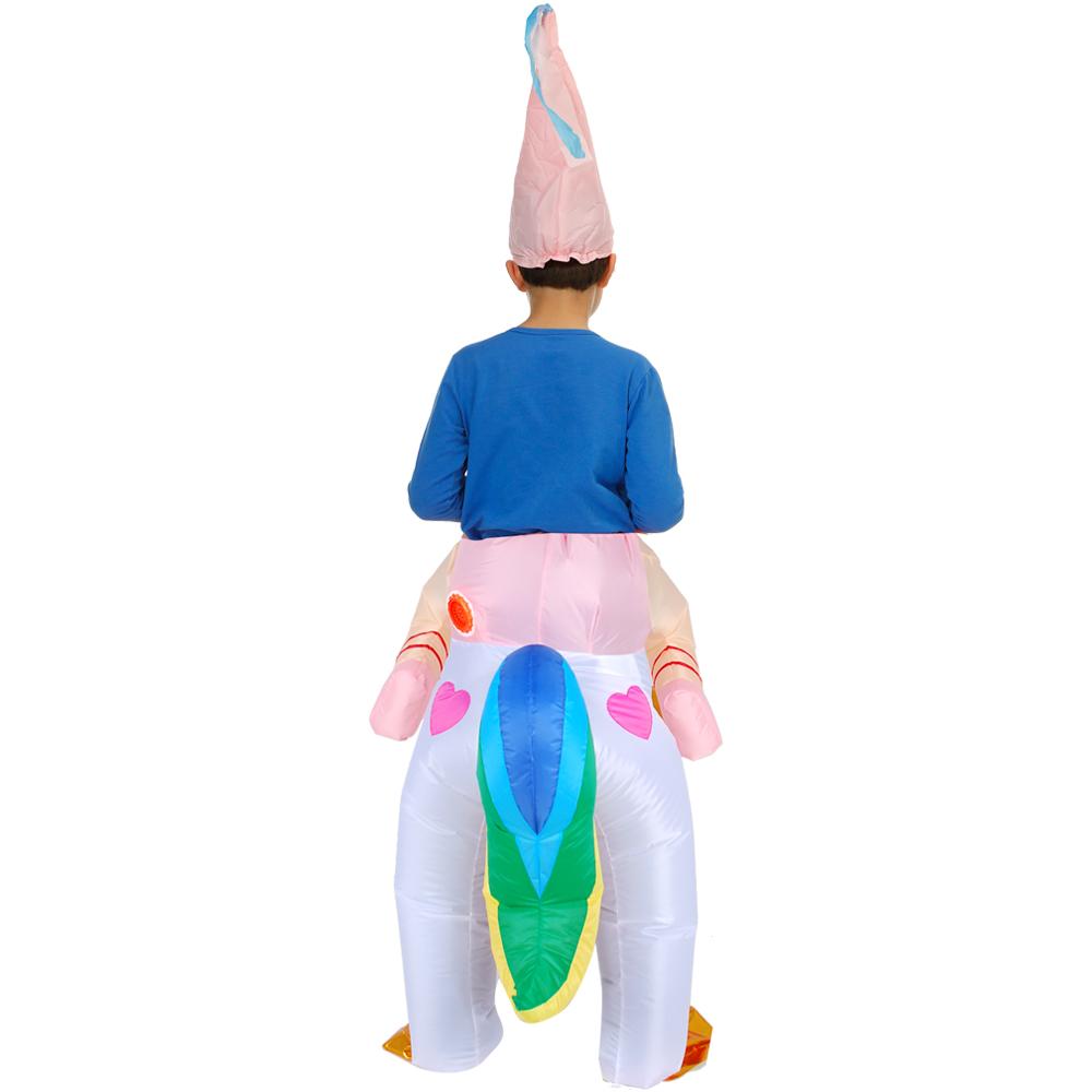 Adult Kids Colorful Unicorn Inflatable Costume Carnival Halloween Funny Cute Performance Dress For Child Fancy Suits