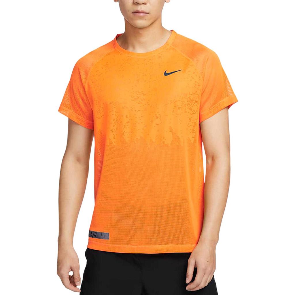 New Nike Running T Shirt Men's Bright Orange DX0854-836