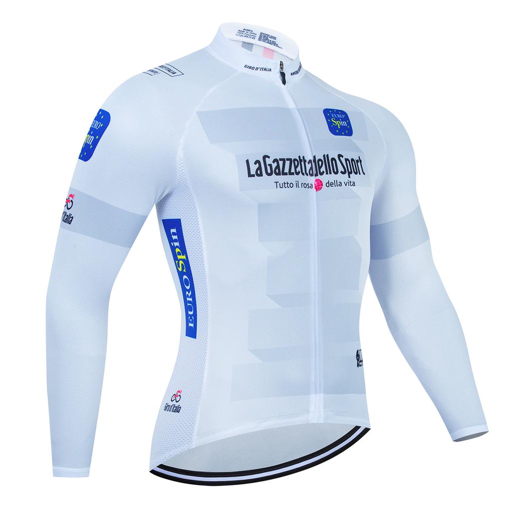 Mens Cycling Long Sleeve Top Slim Fit Breathable Lightweight Mountain Road Bike Jersey Outdoor Riding Sports Wear