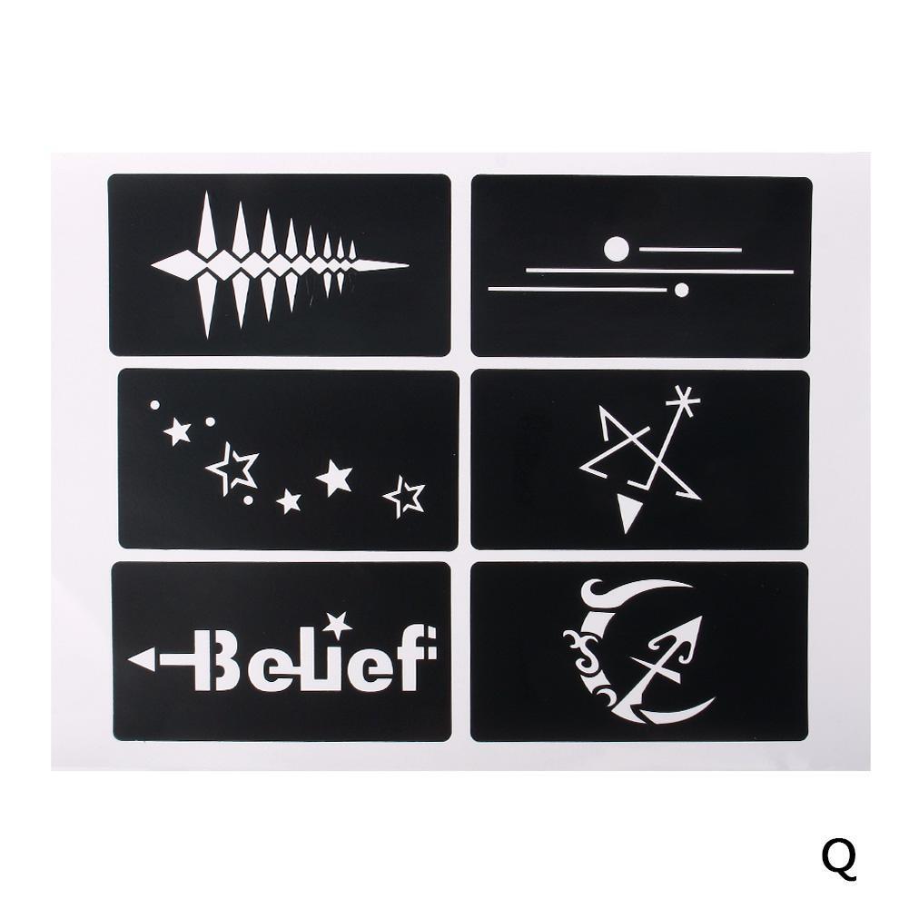 1 Sheet 6 Maps Body Art Paint Stencil Temporary Henna Tattoo Stencil Gifts Templates Decal DIY Flower Painting