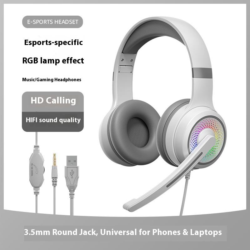 Head-mounted E-sports Game USB Wired Headset RGB Magic Light Effect Computer Headset