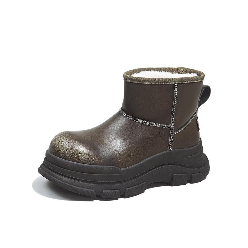 Thick-soled Snow Boots Women's 2025 New Winter Velvet Thickened Polished Martin Boots Small Retro Short Boots