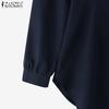 ZANZEA Blusa Casual de Manga Larga con Hombros Descubiertos para Mujer