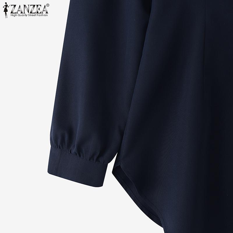 ZANZEA Blusa Casual de Manga Larga con Hombros Descubiertos para Mujer