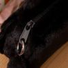Cute Black Cat Plush Pencil Case Soft Animal Pen Bag Student Stationery Pouch Kawaii School Gift