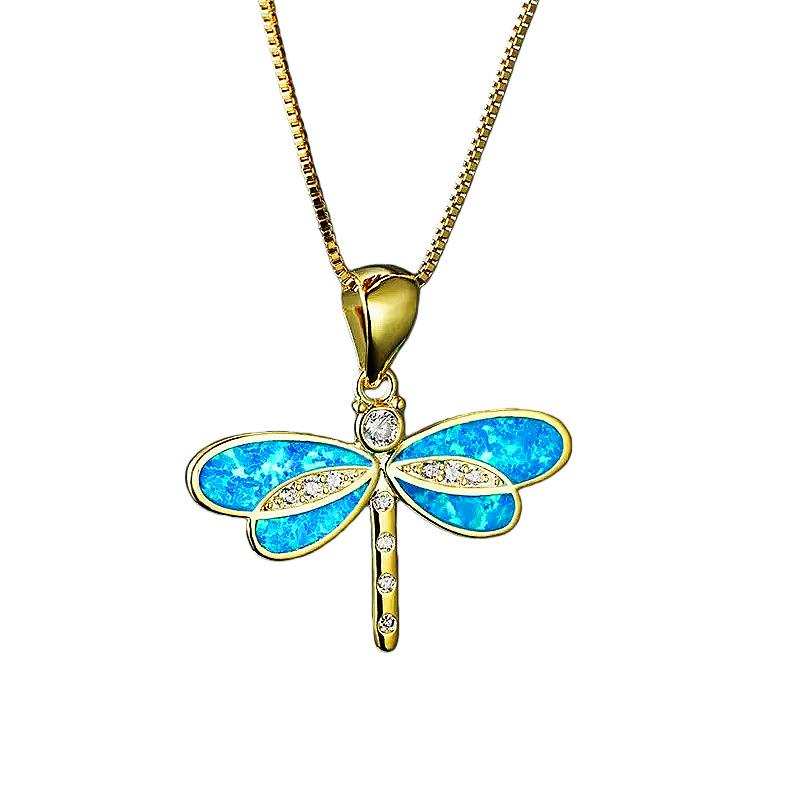 2026 Simple Necklace Women s Fashion Spring and Summer Clavicle Chain Dragonfly Pendant Necklace 45CM
