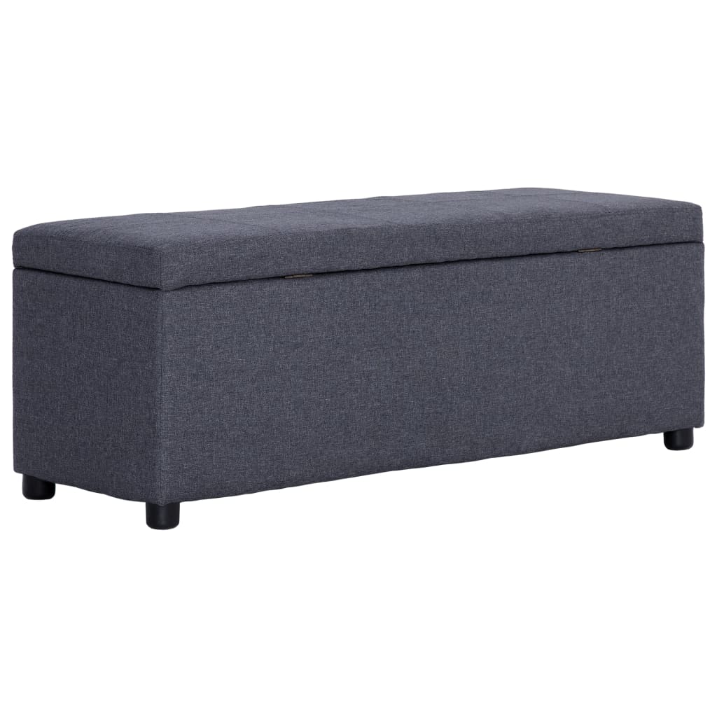 Storage Bench with Compartment 116 Cm Dark Grey Polyester