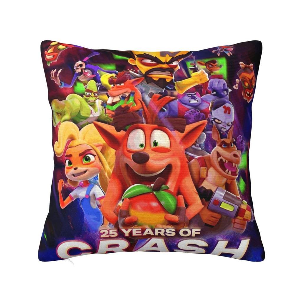 Crashs Bandicoots Cartoon Pillow Covers Merchandise Soft Cushion Cover Decoration Video Game Pillow Case Home Multiple Sizes