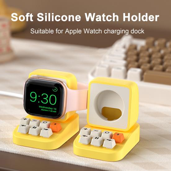 Typewriter Watch Charging Stand for Watch SE/Ultra/1-10 Silicone Watch Charger Wireless Desk Charging Dock Station Holder