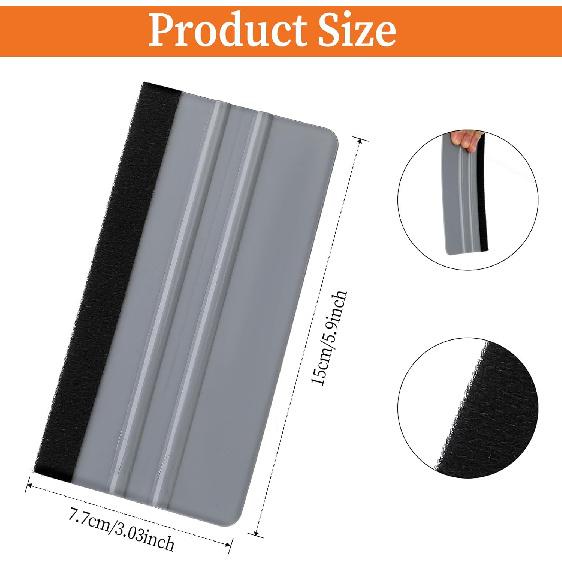 Felt Squeegee for Vinyl, 2 Pcs Squeegee Vinyl Wrap Tool Kit | Car Window Tint Plastic Scraper Wallpaper Smoothing Tools for Crafts Car Wrap Window