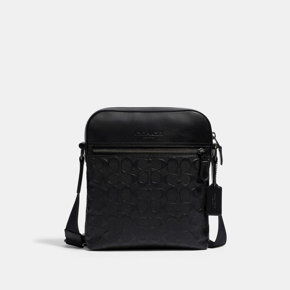 

Coach Сумка Houston Flight Bag із фірмової шкіри Gunmetal Black One Size
