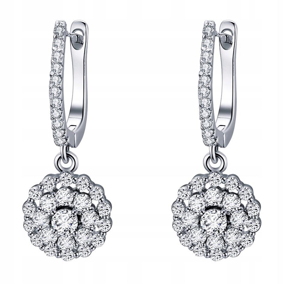 Elegant S925 Earrings With Large English Zircon, Long Hanging
