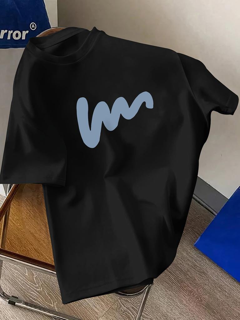 Kreatives Herren-Grafikprint-Oberteil - Lässiges kurzärmeliges Rundhals-T-Shirt für Sommer und Frühling im Freien