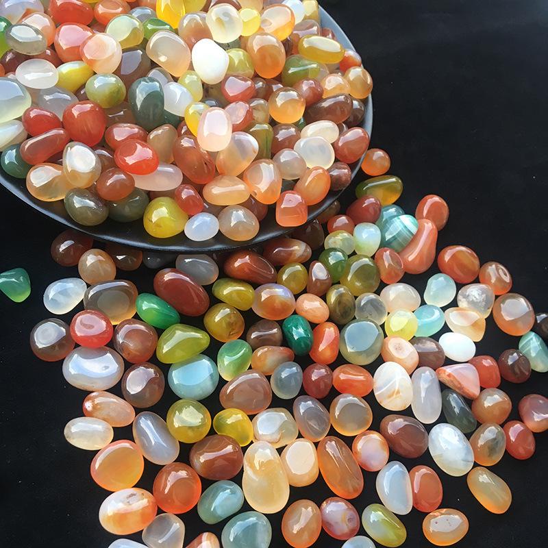 Yuhua Stone Fish Tank Decor: Warm Goose Stones, Scenic Pebbles, Agate Colored Mini Stones for Aquarium & Flower Pot Landscaping