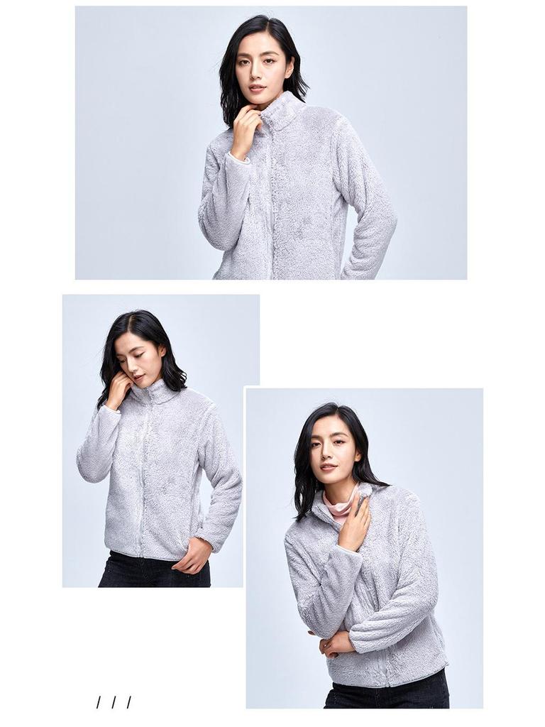 7-Color Double-Sided Coral Fleece High-Collar Hoodie for Women – Thickened for Autumn/Winter 2025