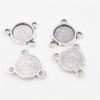 50pcs 8mm and 10 Mm Inner Size Antique Bronze And Silver Plated Three Loops Style Cabochon Base Cameo Setting Charms Pendant