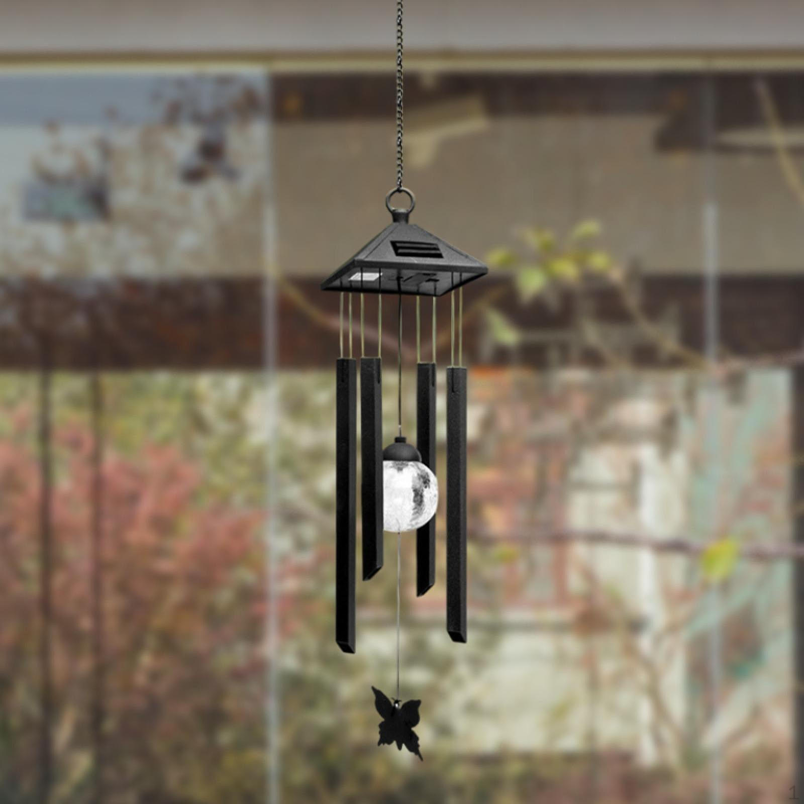 

Solar Powered Light with Wind Chime Hanging Decoration Versatile Decorative for Gardening Gift