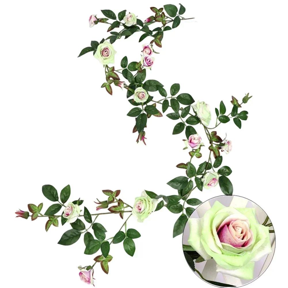 Beautiful Garland Artificial Rose Vine Creative Display Customizable Theme Easy Maintenance Non-watering Plant