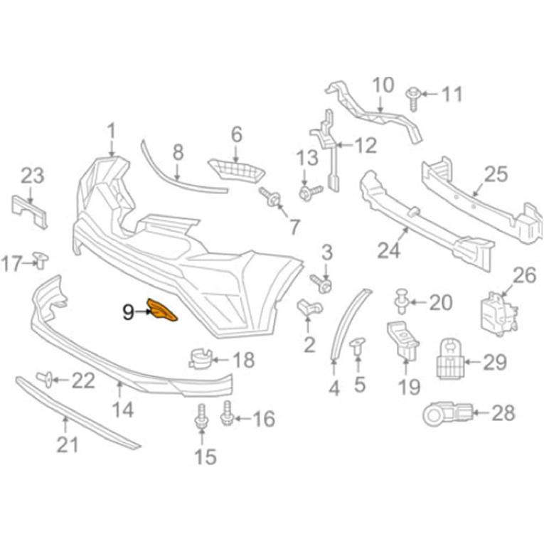 Aramox Tow Hook Cover Fit for 16‑18,2Pcs ABS Front Bumper Tow Hook Eye Cover OE:53285‑0r080/53286-0r080