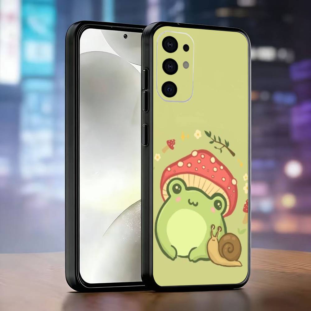 Herbst-Pilz-Frosch Handyhülle Für Samsung S25,S24,S21,S22,S23,S30,Ultra,S20,Plus,Fe,Lite,Note,10,Schwarze Hülle